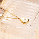 Gold Teardrop Pendant Necklace