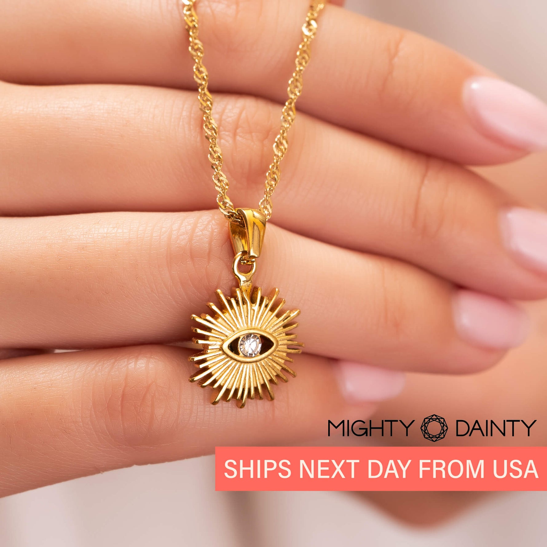 Gold Evil Eye Necklace