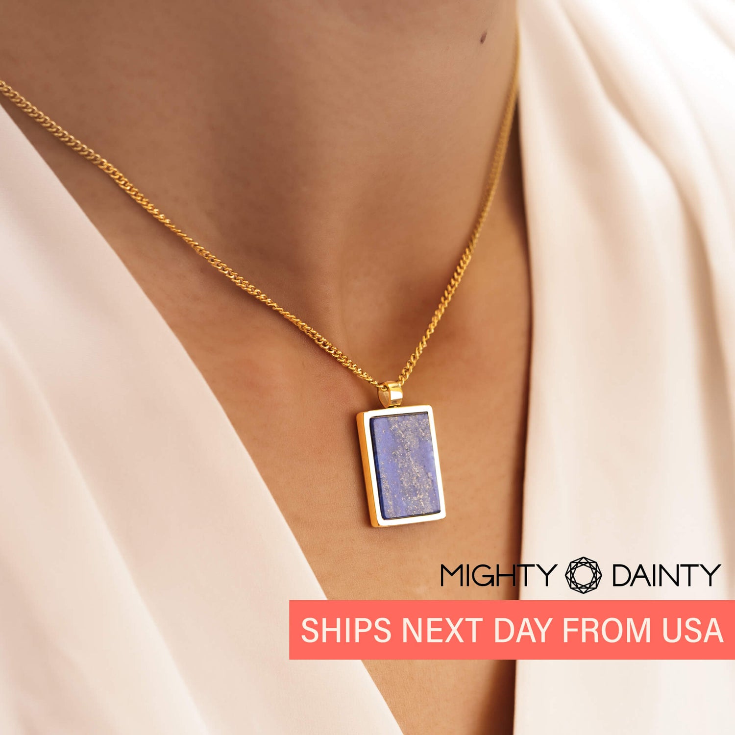 Rectangle Natural Stone Necklace