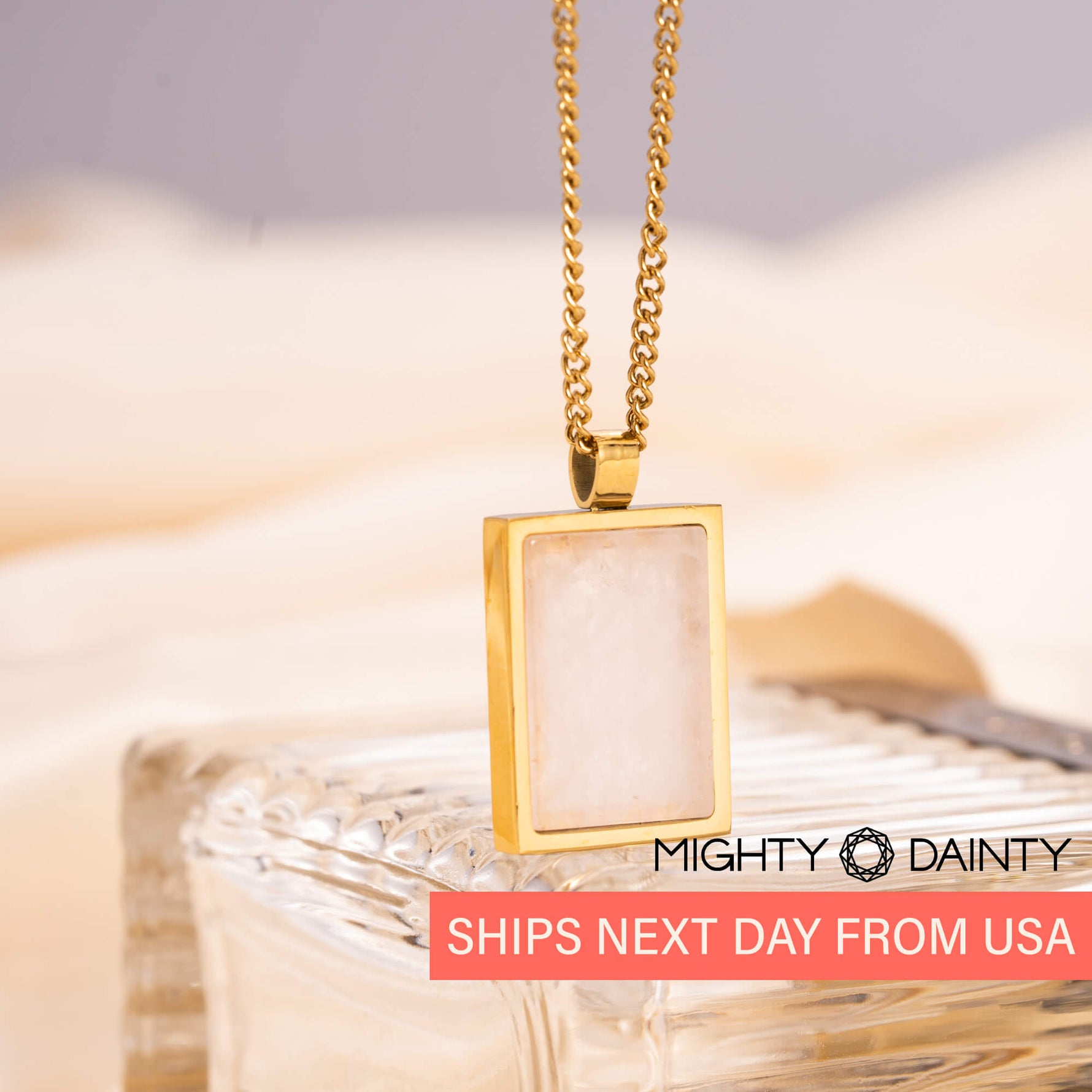 Rectangle Natural Stone Necklace