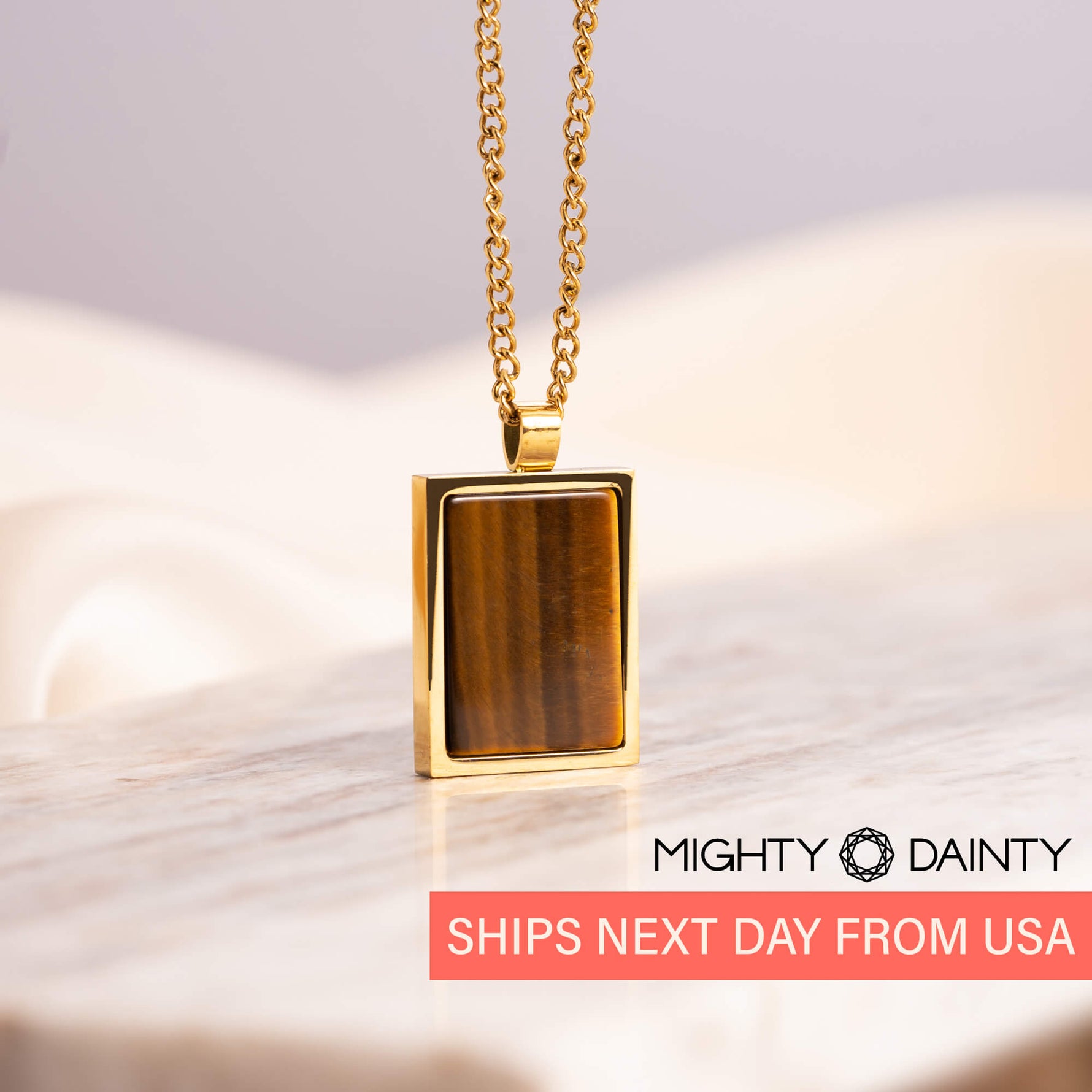 Rectangle Natural Stone Necklace