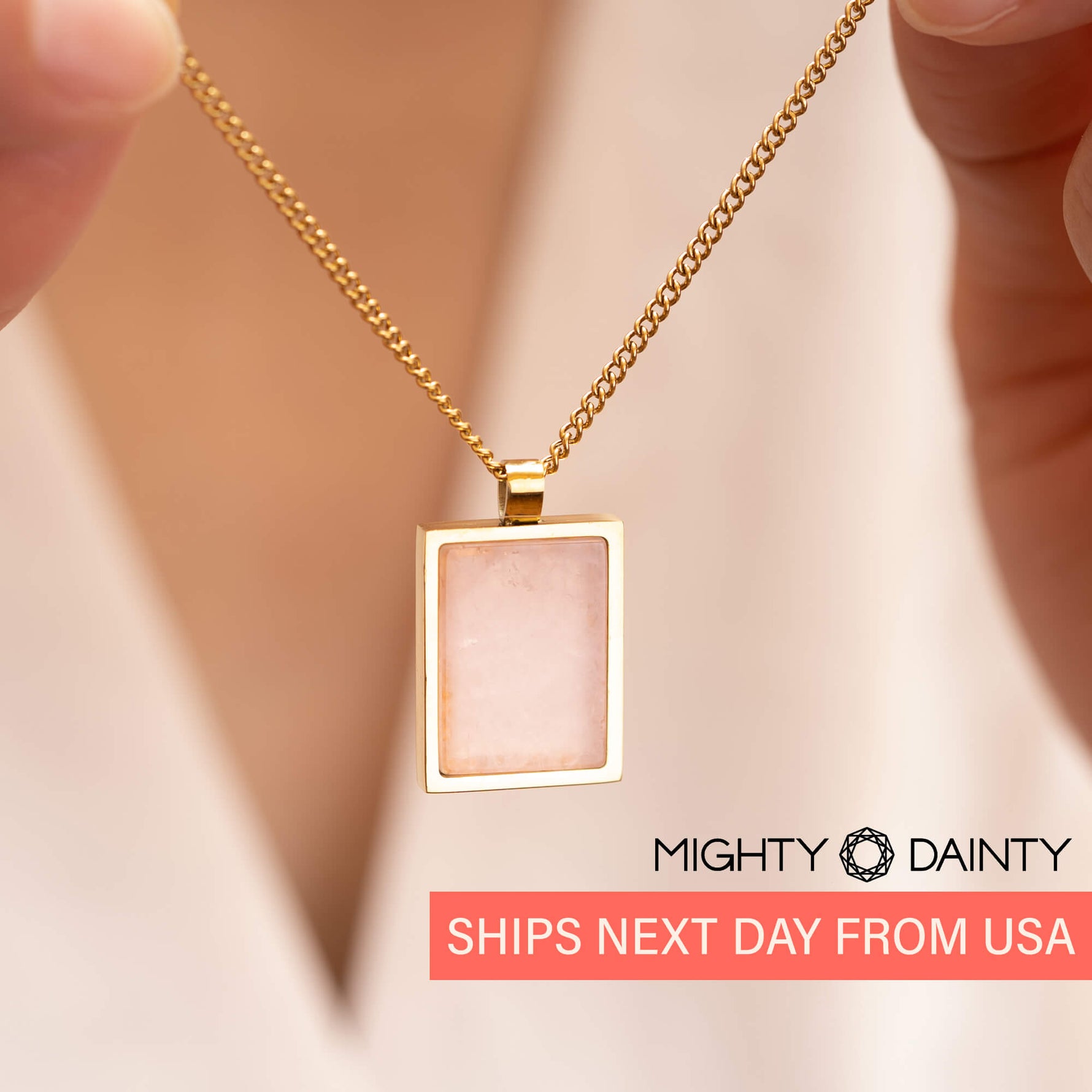 Rectangle Natural Stone Necklace