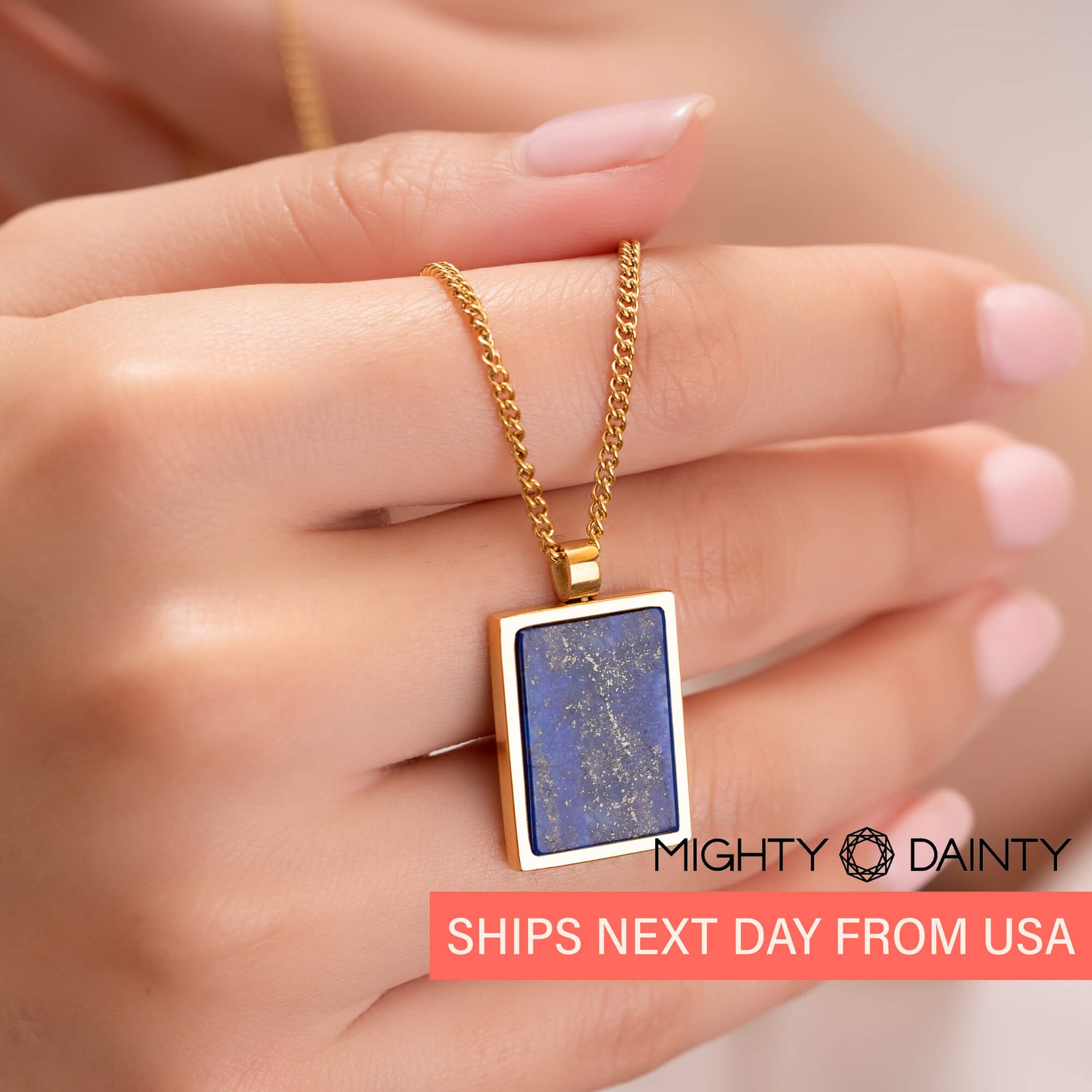 Rectangle Natural Stone Necklace