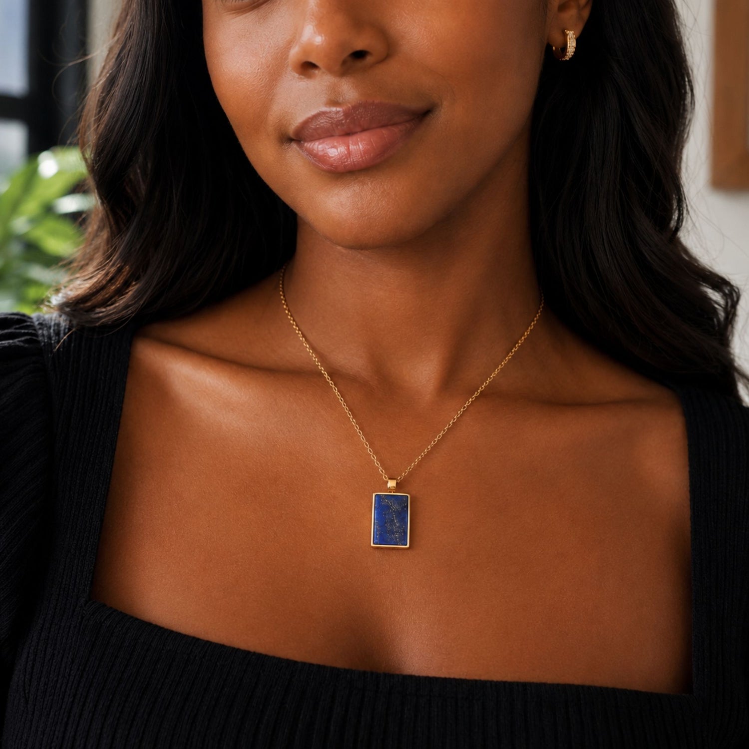 Rectangle Natural Stone Necklace