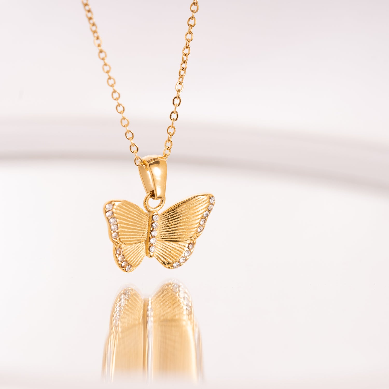 Gold Butterfly Charm Necklace