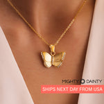Gold Butterfly Charm Necklace