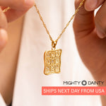 Moon Star Tic Tac Toe Gold Necklace