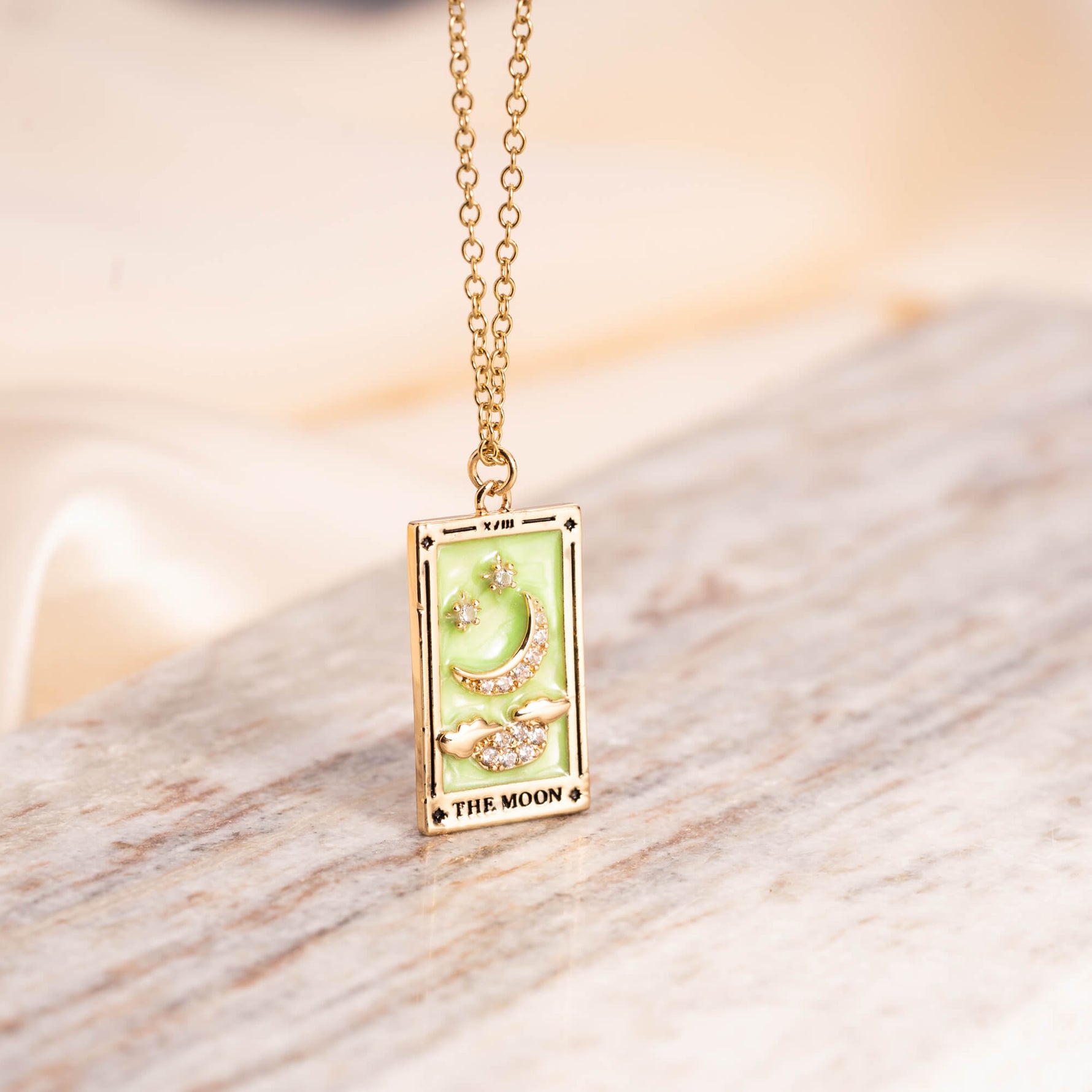 The Moon Tarot Card Necklace