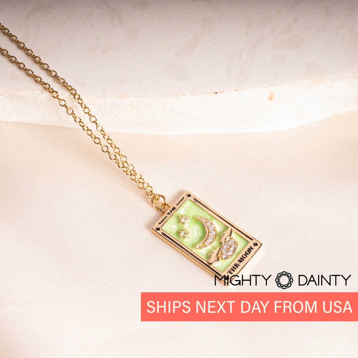 The Moon Tarot Card Necklace