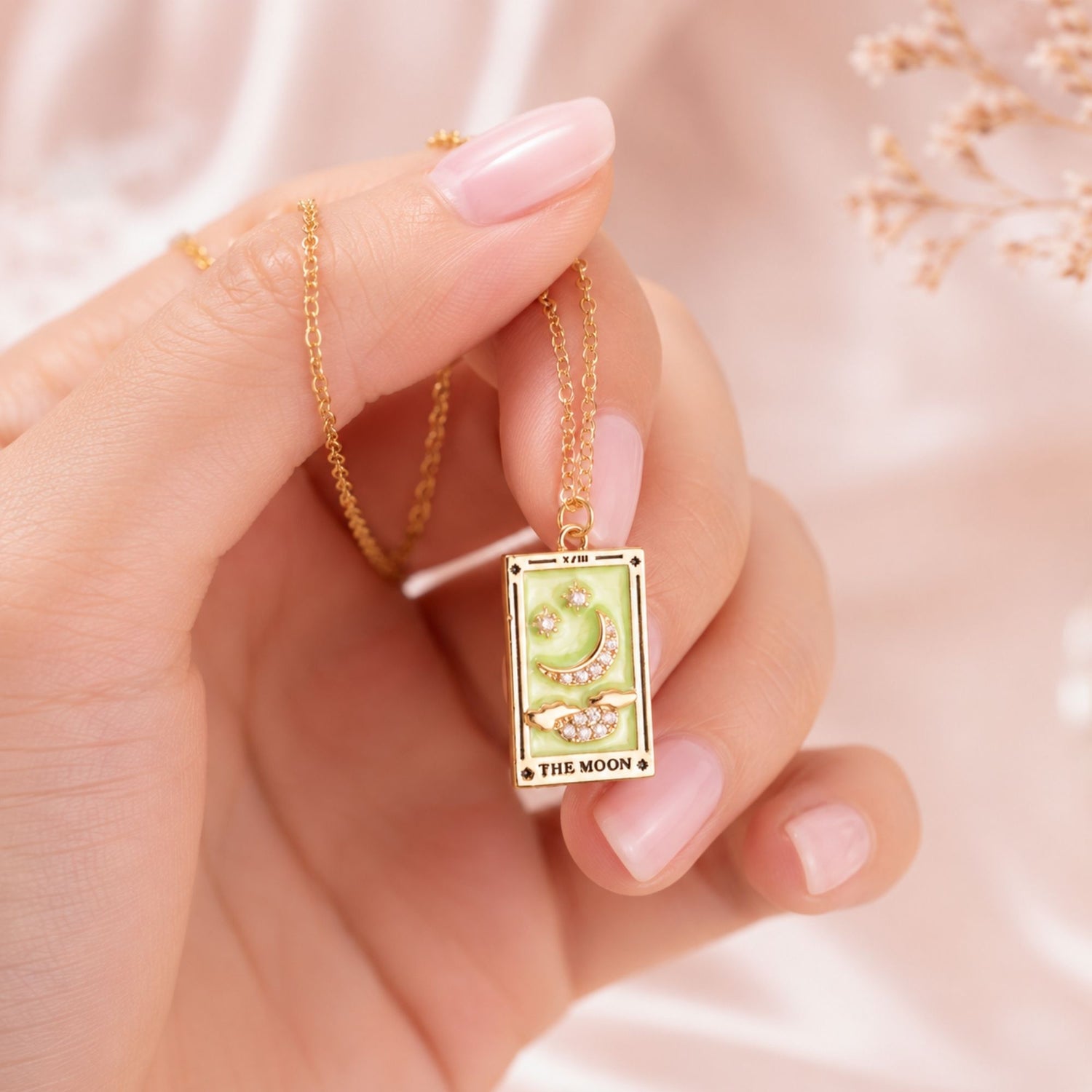 The Moon Tarot Card Necklace