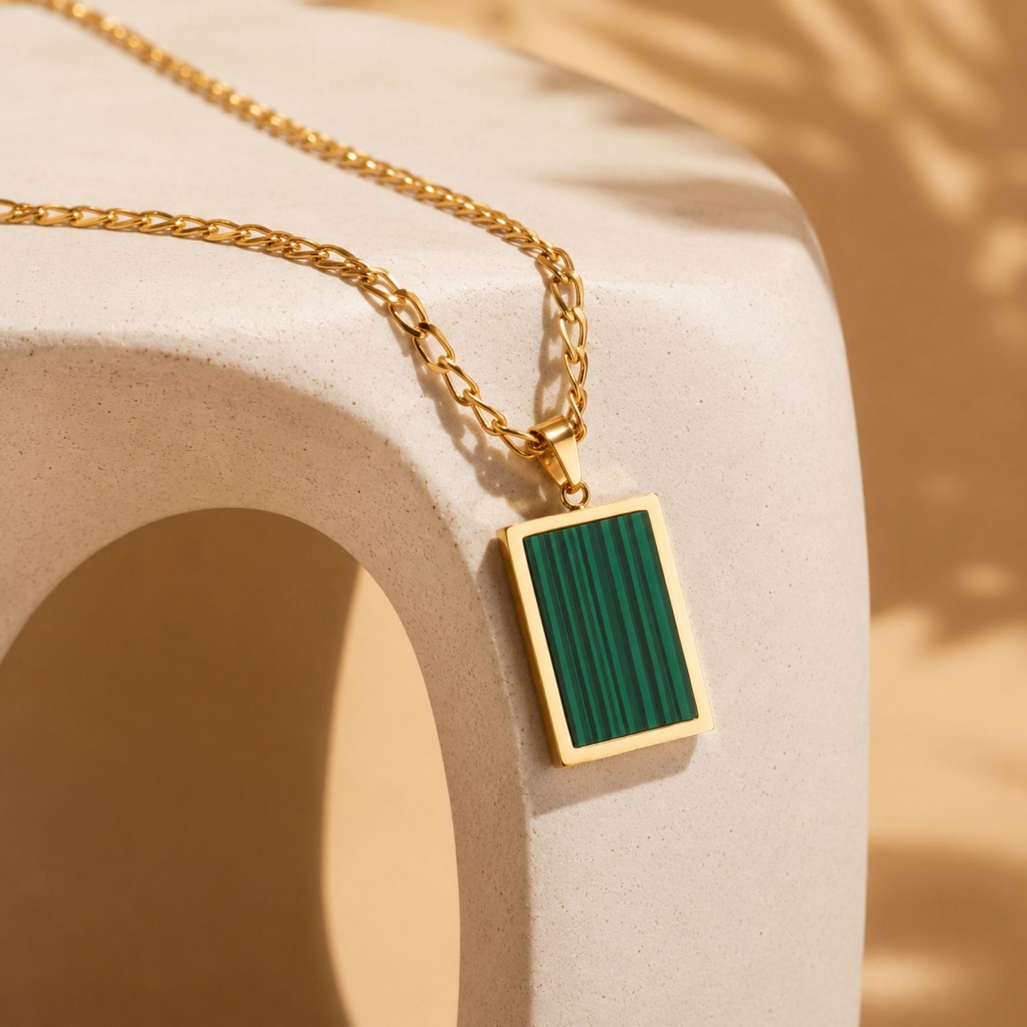 Green Malachite Pendant Necklace