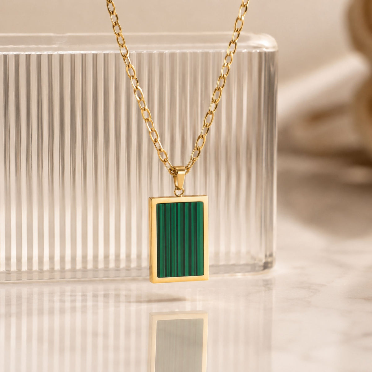 green malachite necklace