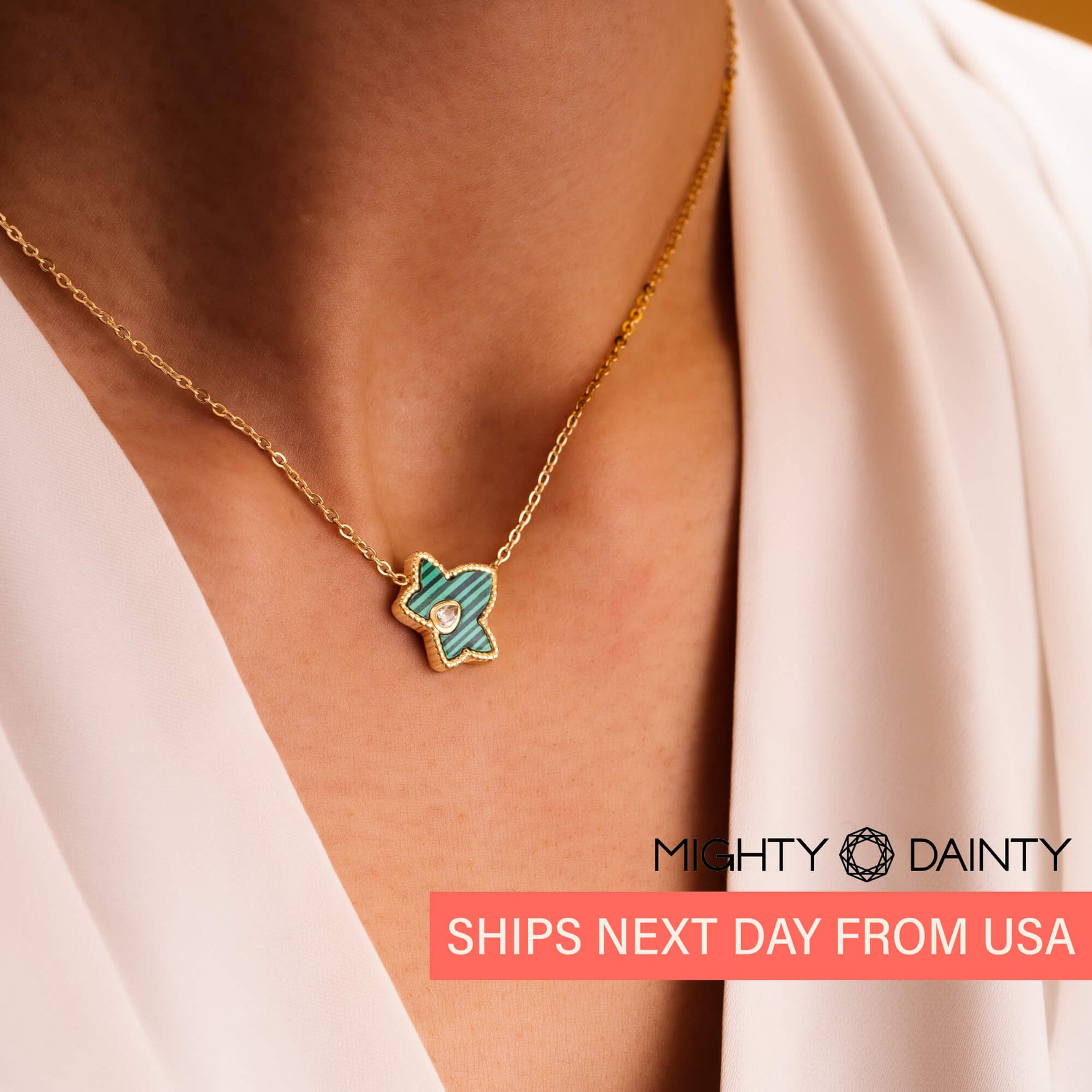 Green & Gold Maple Necklace