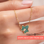 Green & Gold Maple Necklace