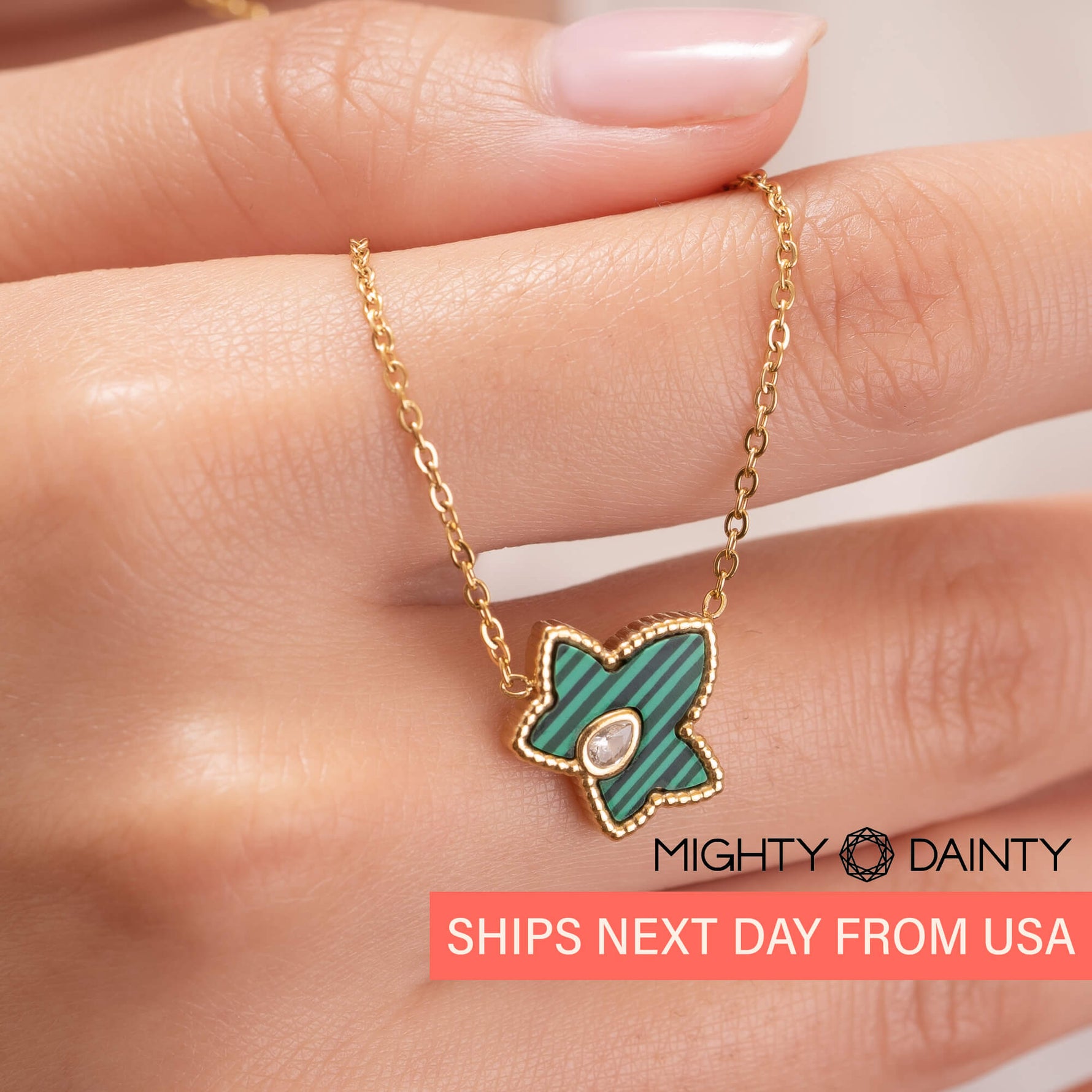 Green & Gold Maple Necklace