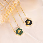 Gold Bee Stone Necklace