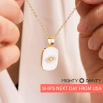 White Evil Eye Necklace