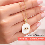 White Evil Eye Necklace