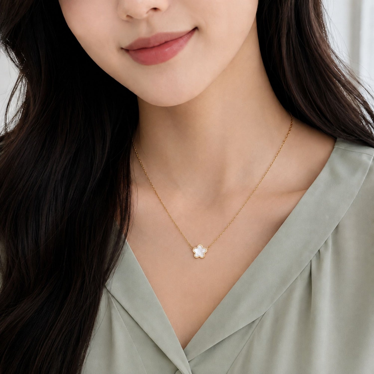 Delicate Flower Charm Necklace