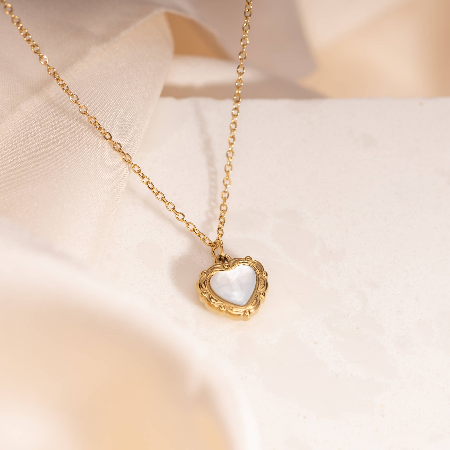 Vintage Heart Shell Necklace