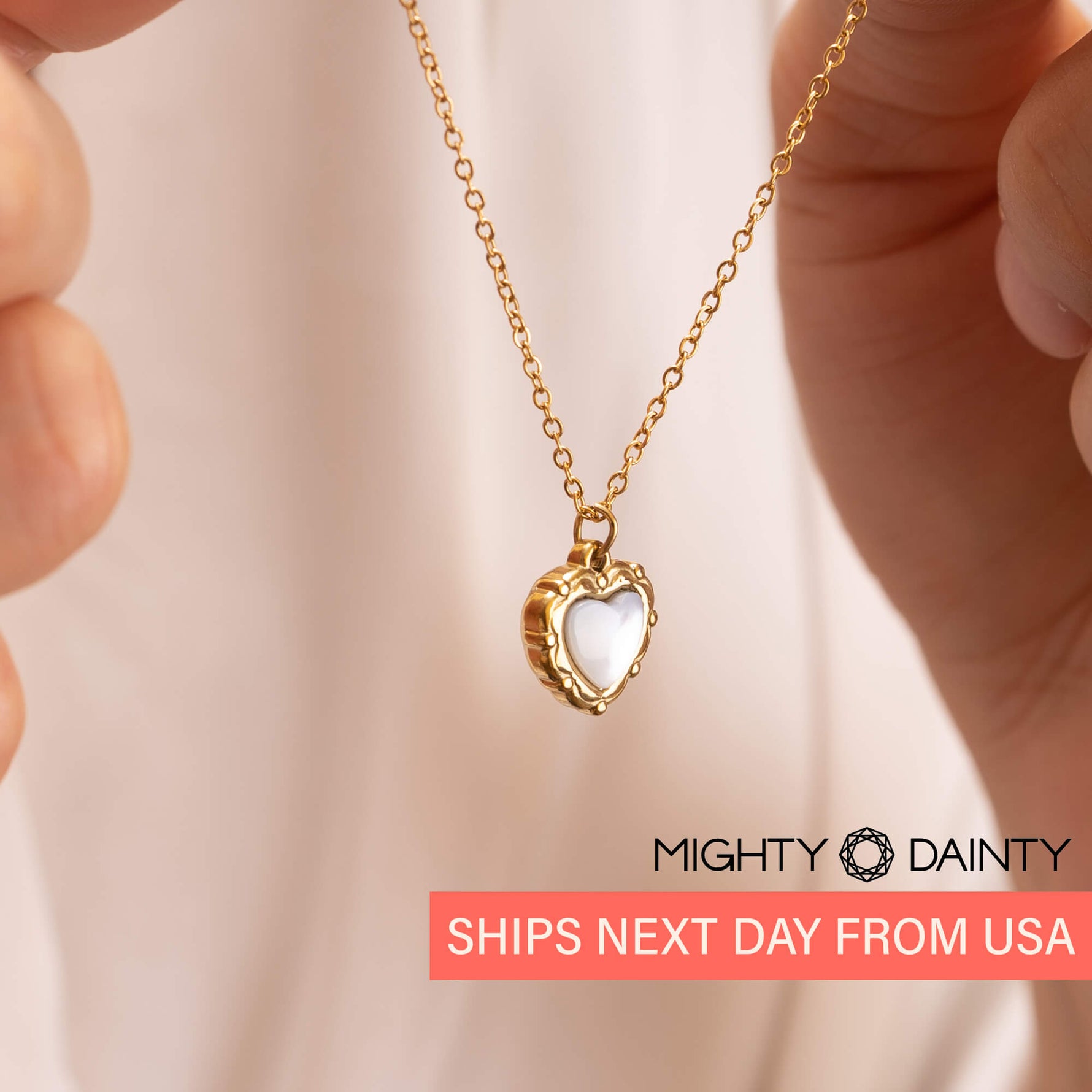 Vintage Heart Shell Necklace