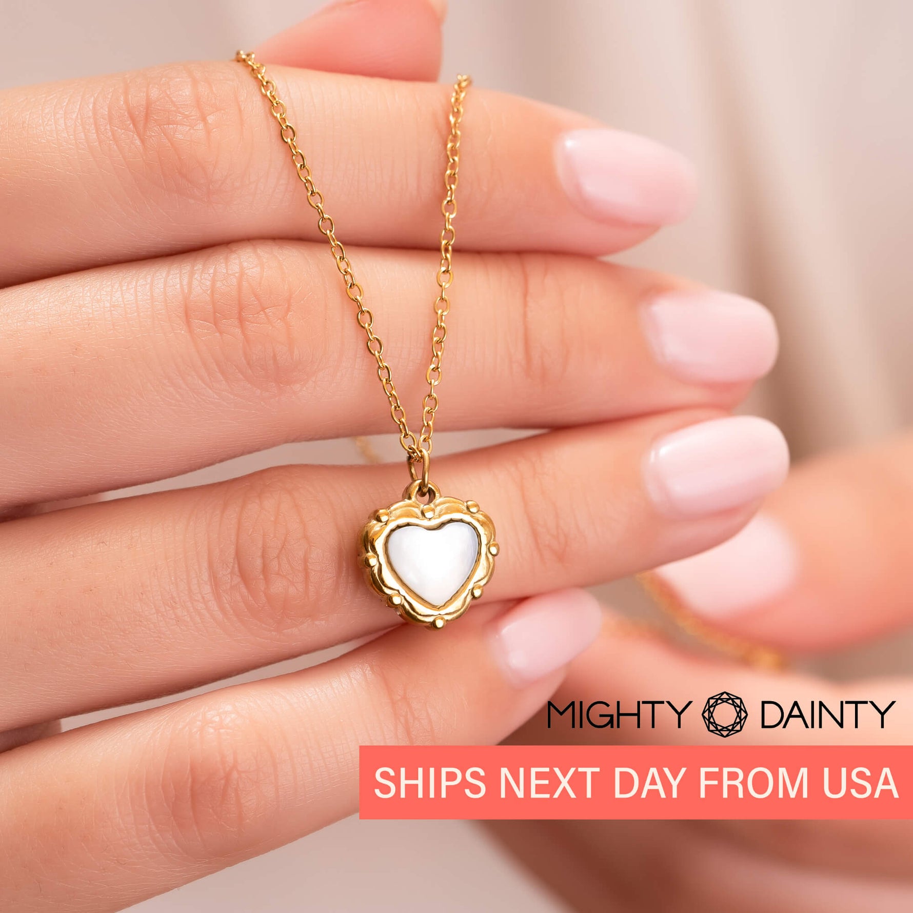 Vintage Heart Shell Necklace