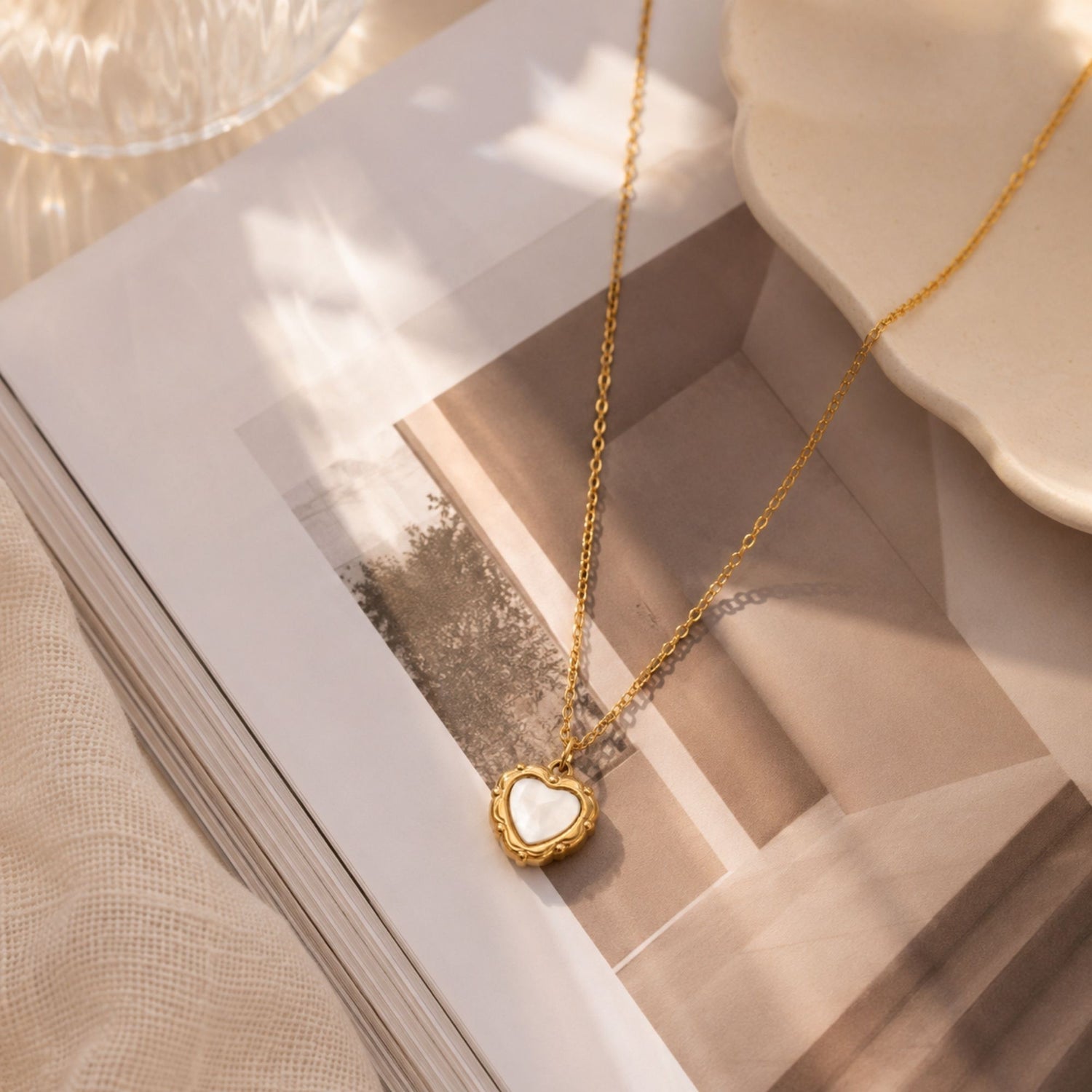 Vintage Heart Shell Necklace