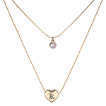 Heart Pendant Letter Initial Layered Necklace