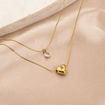 Heart Pendant Letter Initial Layered Necklace