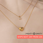 Heart Pendant Letter Initial Layered Necklace