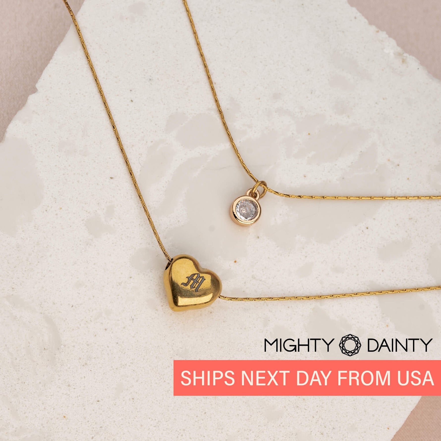 Heart Pendant Letter Initial Layered Necklace