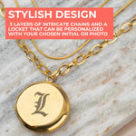 Photo Locket Necklace with Initial