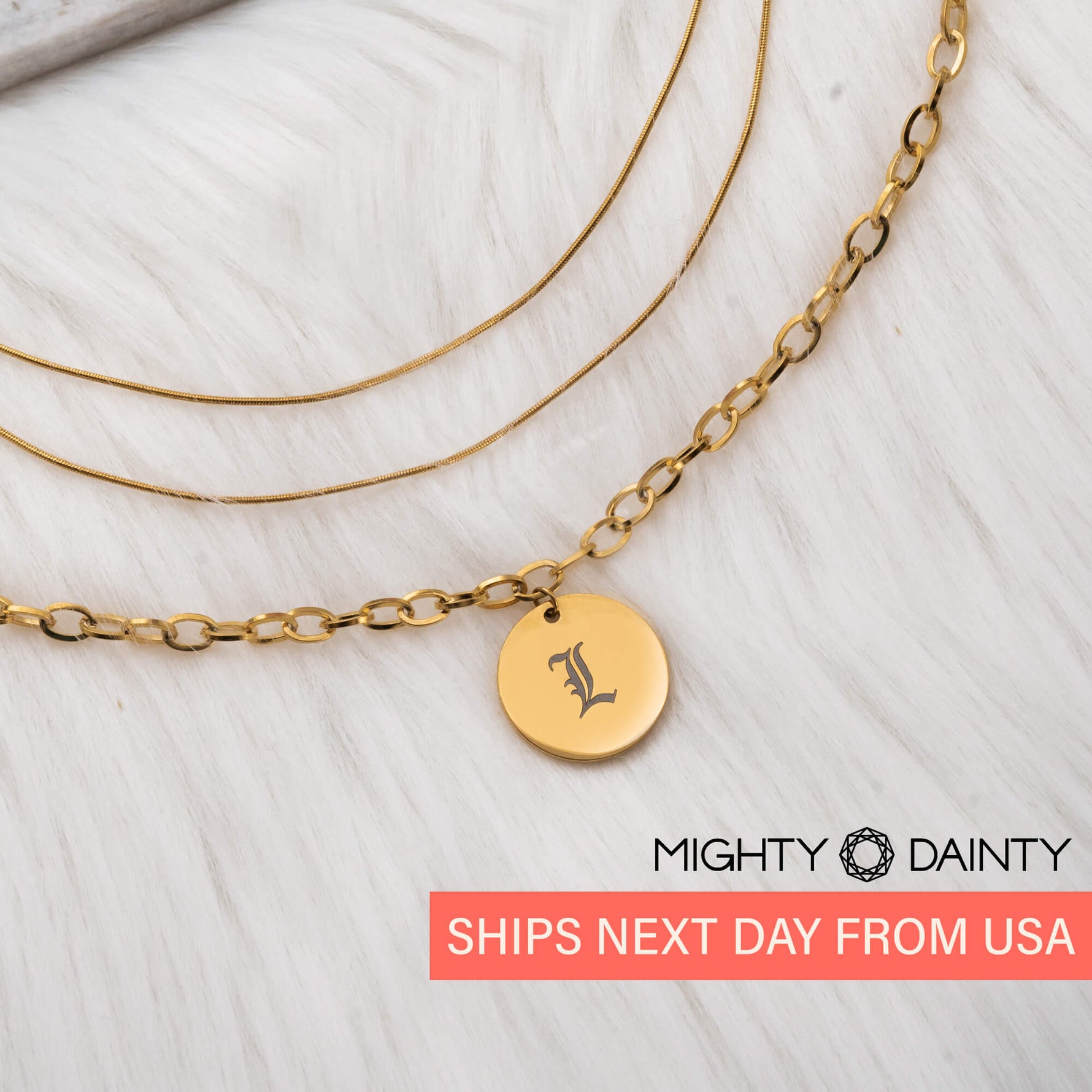 Vintage Layered Initial Necklace