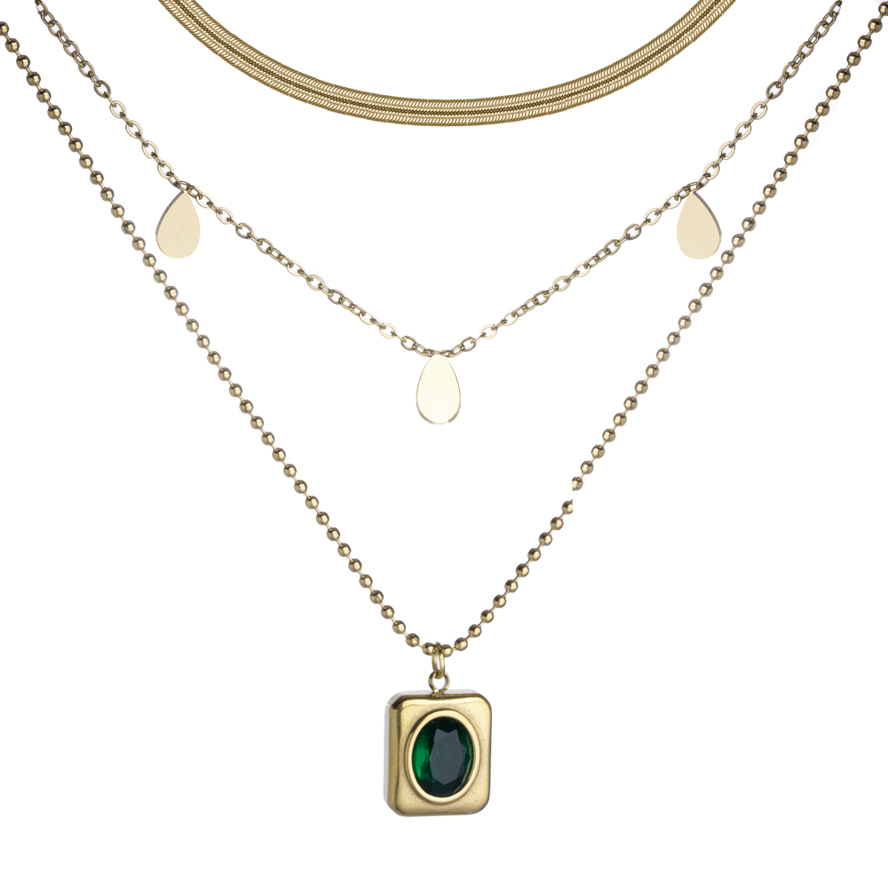 Stone best sale necklace set