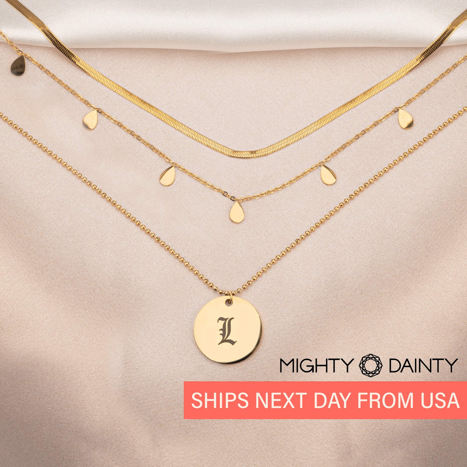 Ball Bead Chain Necklace Set