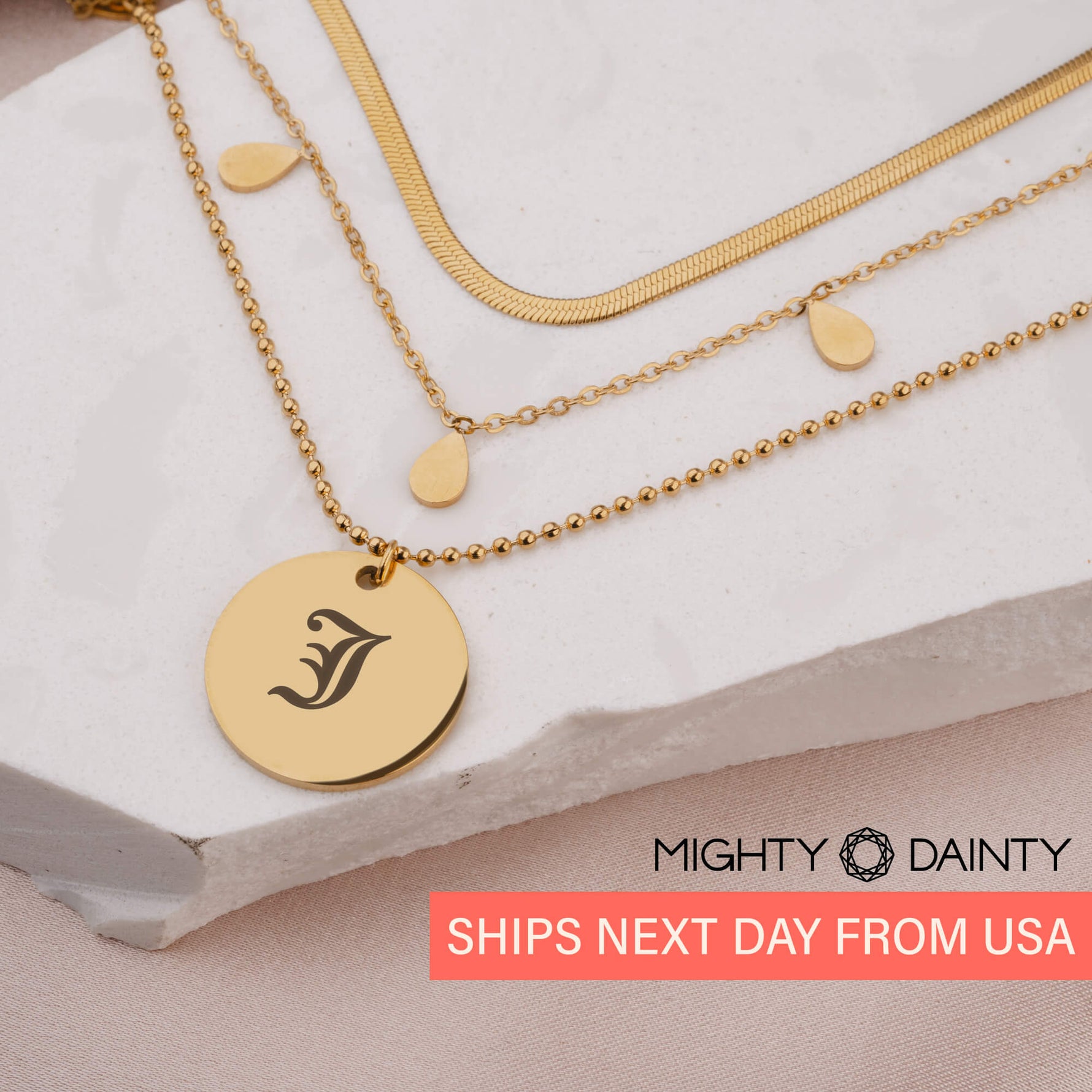 Ball Bead Chain Necklace Set