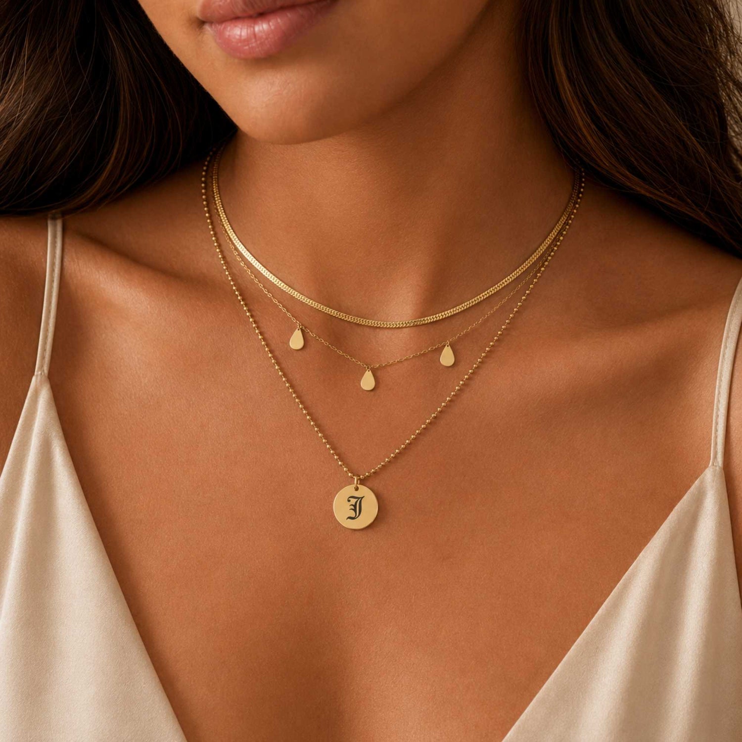 Ball Bead Chain Necklace Set