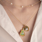 Gold Ball Photo Locket Chain Necklace