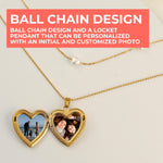 Gold Ball Photo Locket Chain Necklace