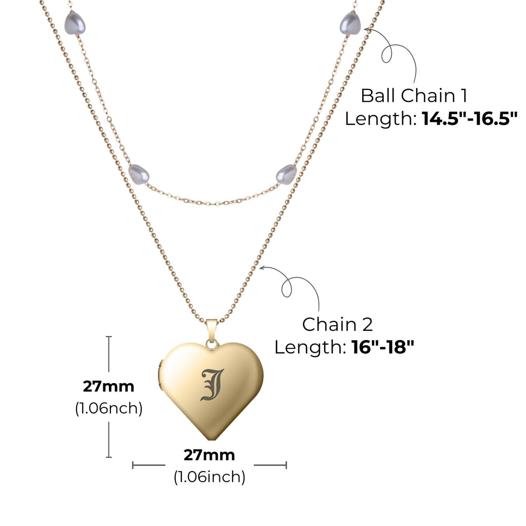 Gold Ball Photo Locket Chain Necklace