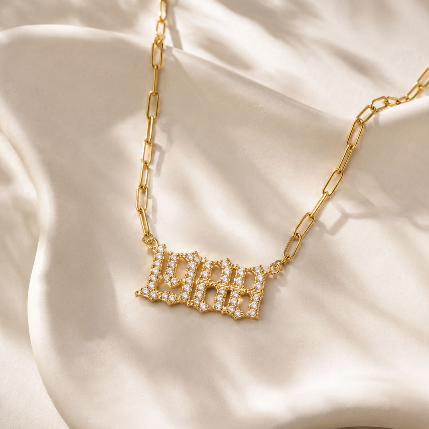 Year Paperclip Gold Chain Necklace
