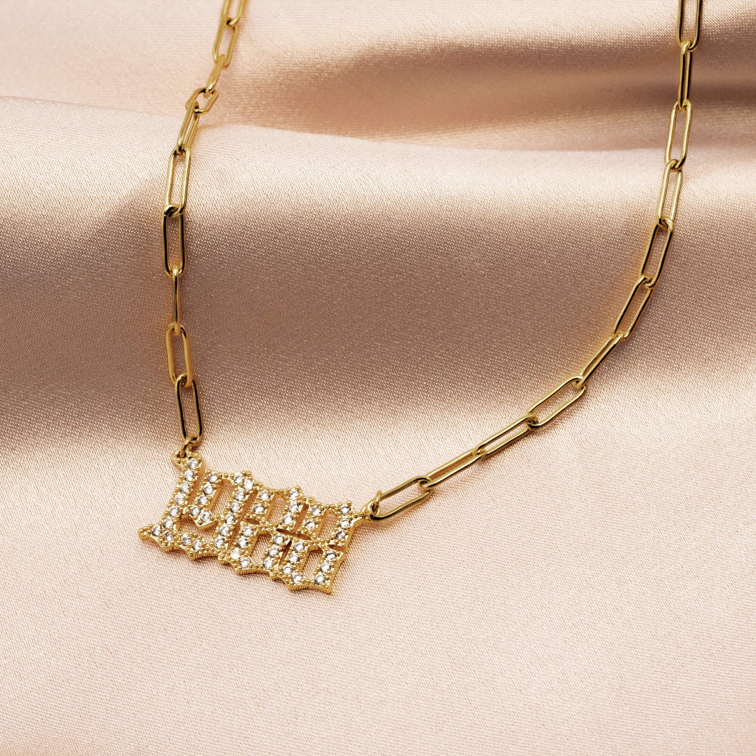 Year Paperclip Gold Chain Necklace