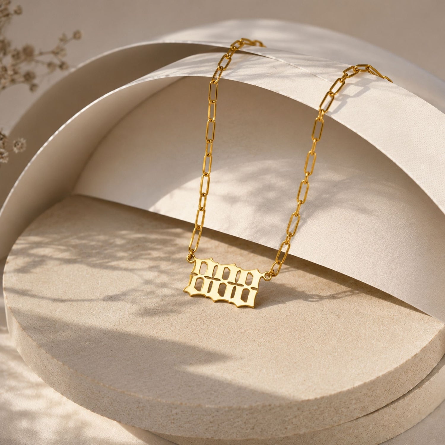 Lucky Number Pendant Chain Necklace