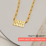 Lucky Number Pendant Chain Necklace