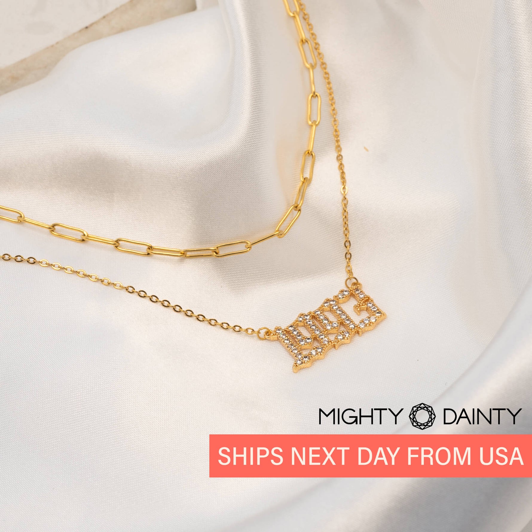 Birth Year Layered Chain Necklace