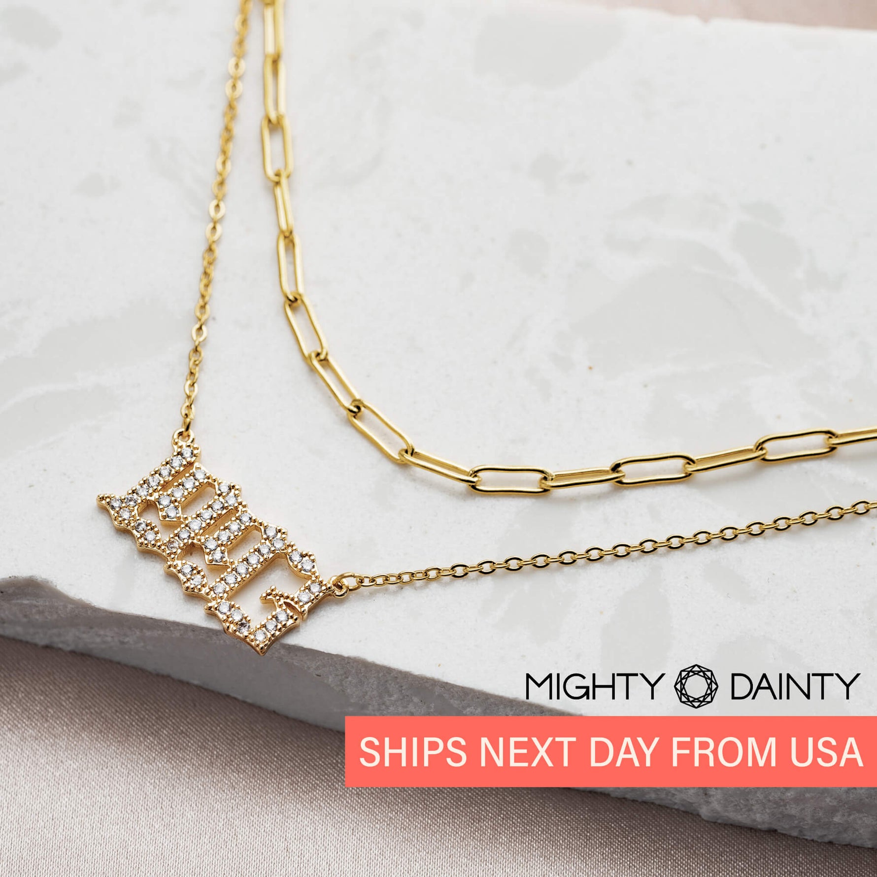 Birth Year Layered Chain Necklace