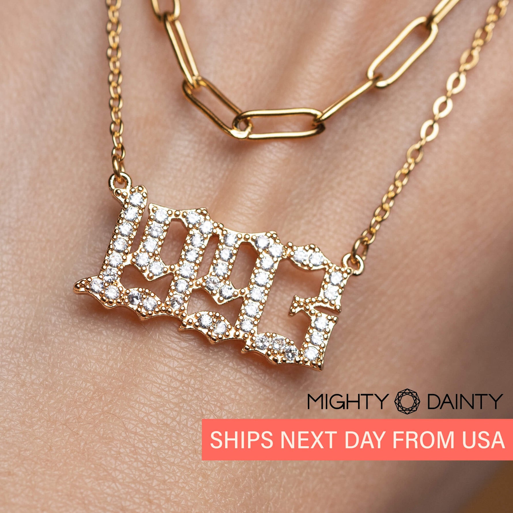 Birth Year Layered Chain Necklace