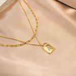 Paperclip Chain Initial Lock Necklace