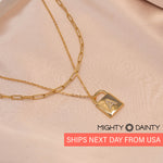 Paperclip Chain Initial Lock Necklace