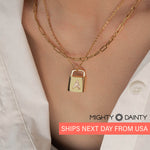 Paperclip Chain Initial Lock Necklace